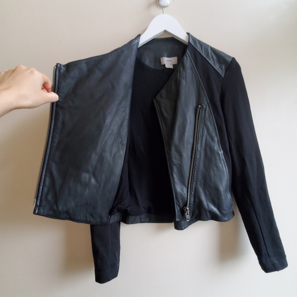 HELMUT Helmut Lang Washed Leather Paneled Jacket - Picture 7 of 14